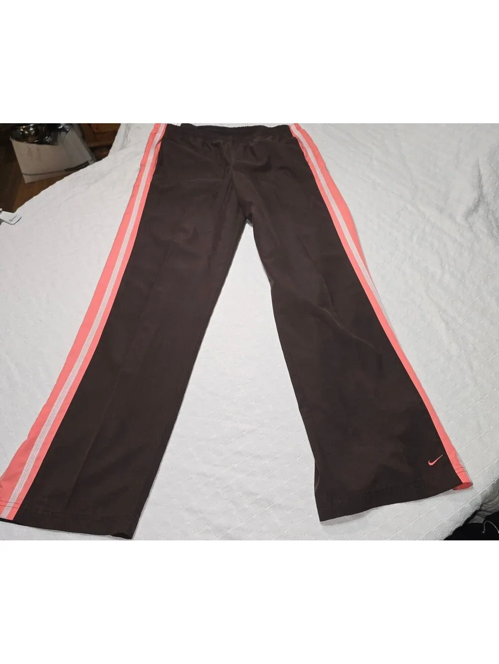 Vtg 2000s Nike Tracksuit Matching Set Brown Pink Y2K Streetwear Silver Tag Large